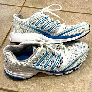 adidas Climacool White and Blue Mesh Athletic Shoes